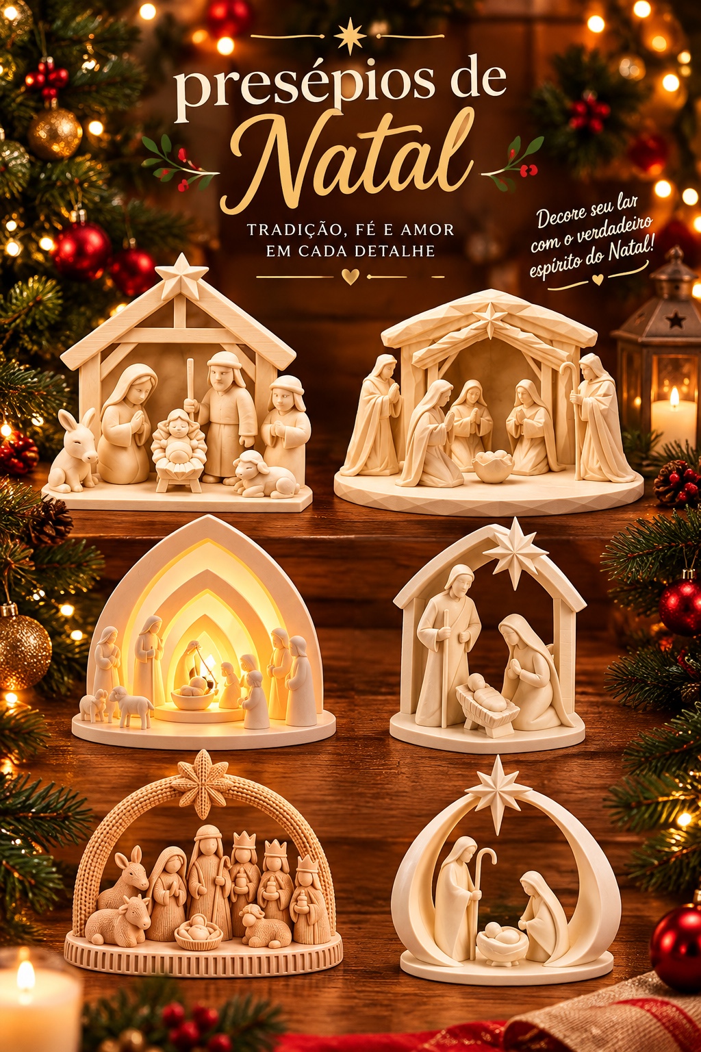 Tabela de medidas de Presépios de Natal