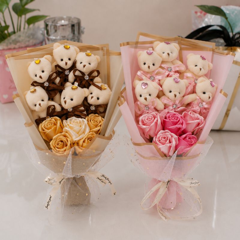 Buque delicate| ursos e rosas