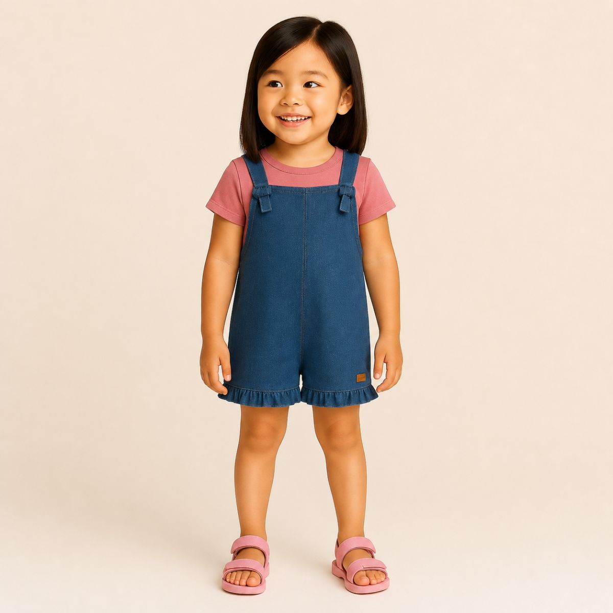 Tamanho: 1 / Cor: Azul Jeans + Rosa