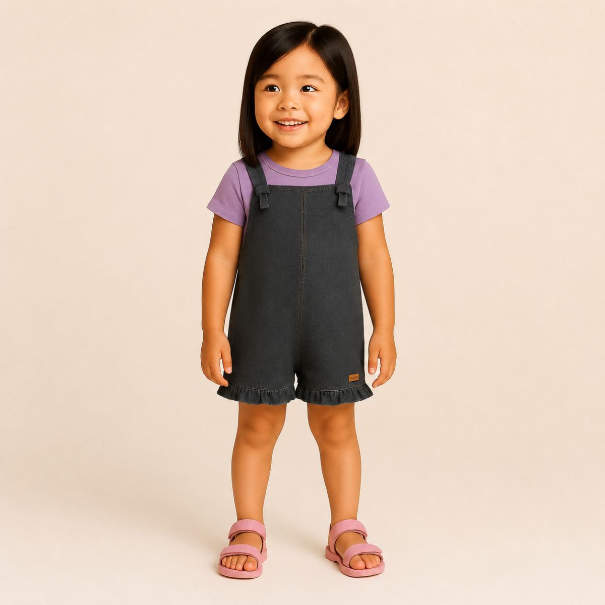 Tamanho: 3 / Cor: Preto Jeans + Lilás