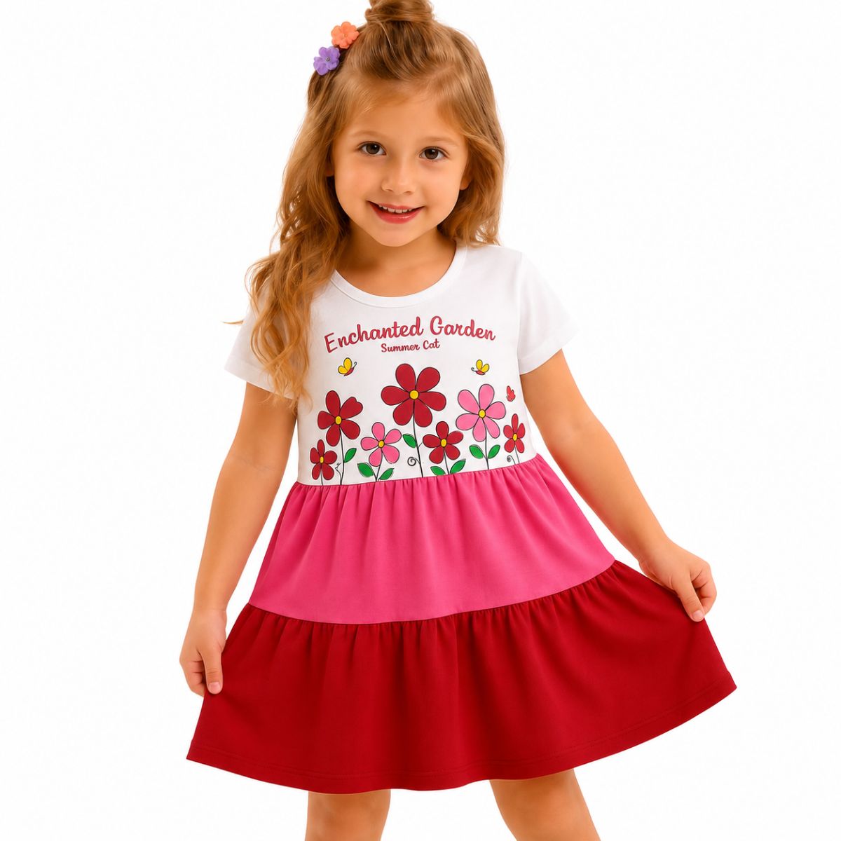 Tamanho: 6 / Branco + rosa + vermelho