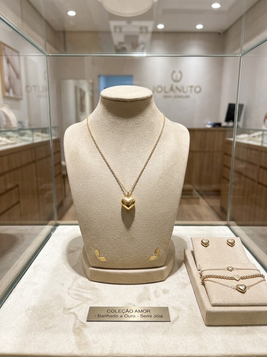 Cordão de coração dourado 💛 